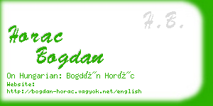 horac bogdan business card